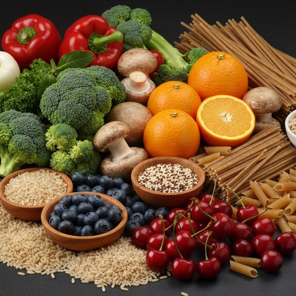 Balanced menu with vegetables and whole foods